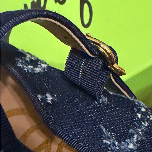 NWT Sam Edelman Michaela Mary Jane Flats in Navy Blue Denim - Size 8.5 - Picture 6 of 17